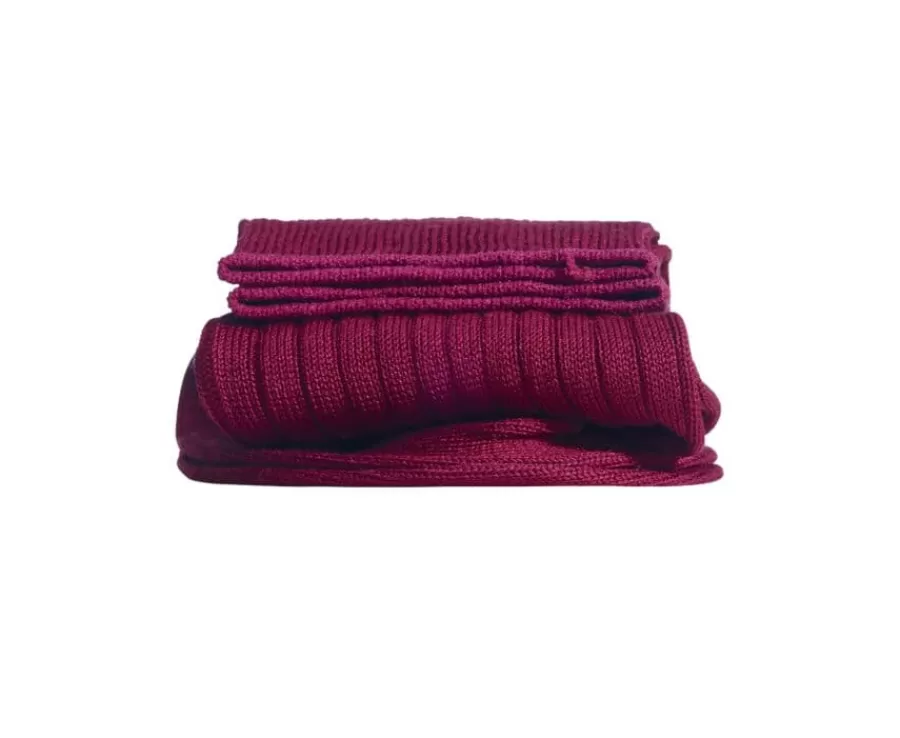 Best Sale Calcetines en canale Hilo de Escocia para hombre Burdeos Rojo Calcetines