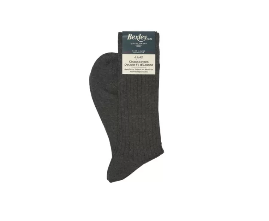Sale Calcetines en canale Hilo de Escocia para hombre Gris medio moteado Calcetines