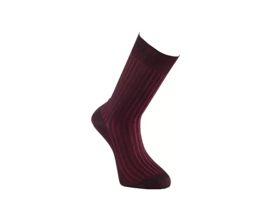 Store Calcetines en canale Hilo de Escocia para hombre Marrón y Rojo Calcetines