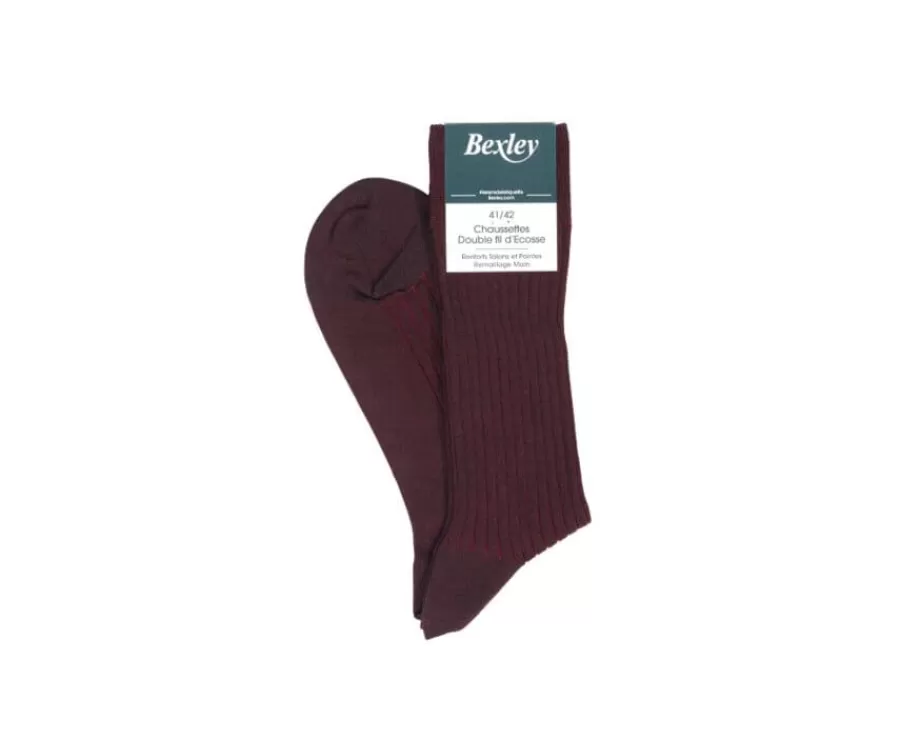 Store Calcetines en canale Hilo de Escocia para hombre Marrón y Rojo Calcetines