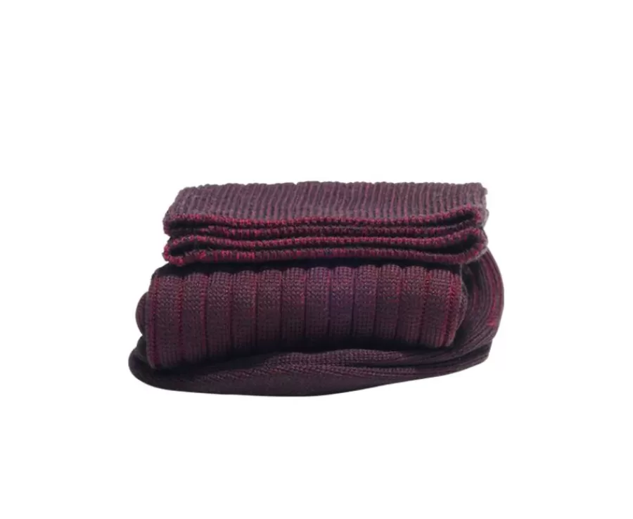 Store Calcetines en canale Hilo de Escocia para hombre Marrón y Rojo Calcetines
