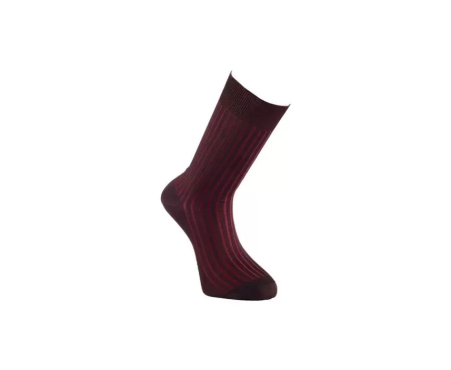 Store Calcetines en canale Hilo de Escocia para hombre Marrón y Rojo Calcetines