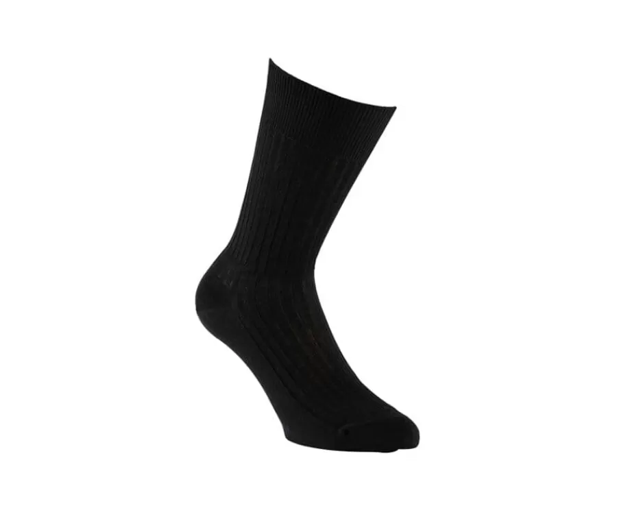 Sale Calcetines en canale Hilo de Escocia para hombre Negro Calcetines