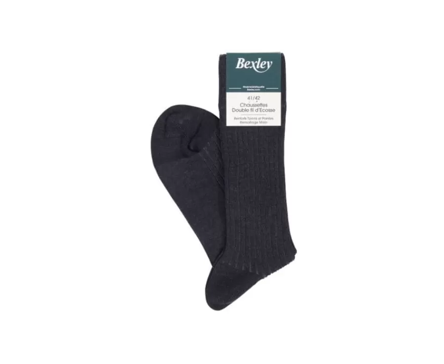 New Calcetines en canale Hilo de Escocia para hombre Negro y Gris Calcetines