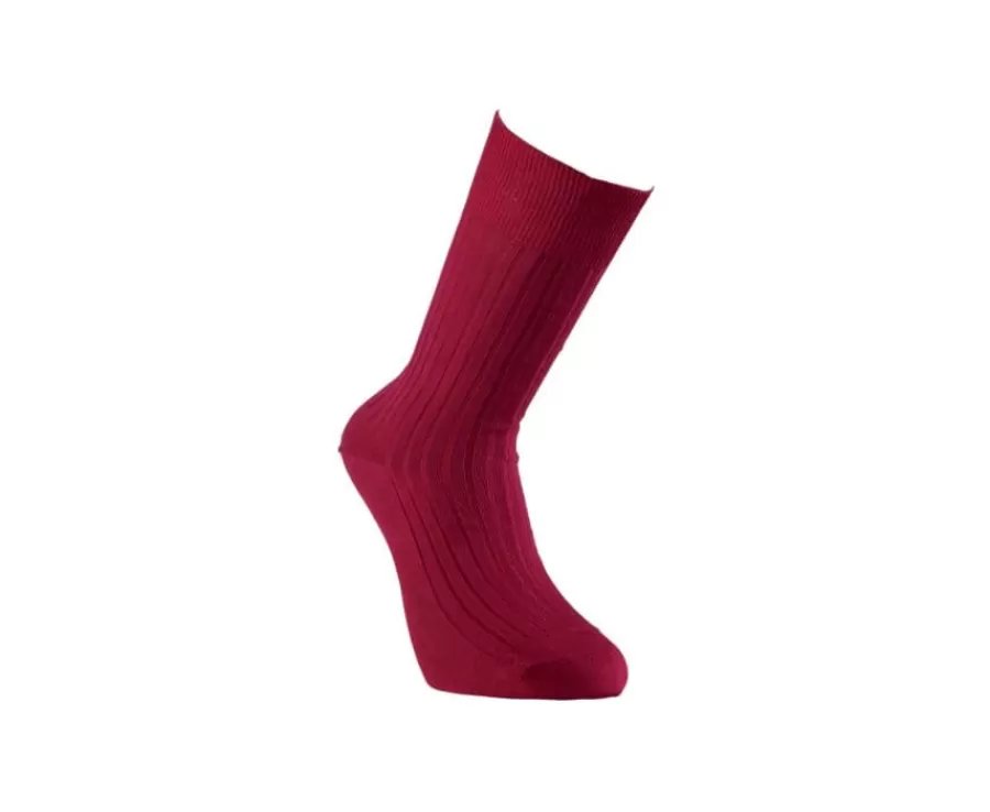 Discount Calcetines en canale Hilo de Escocia para hombre Rojo Cereza Calcetines