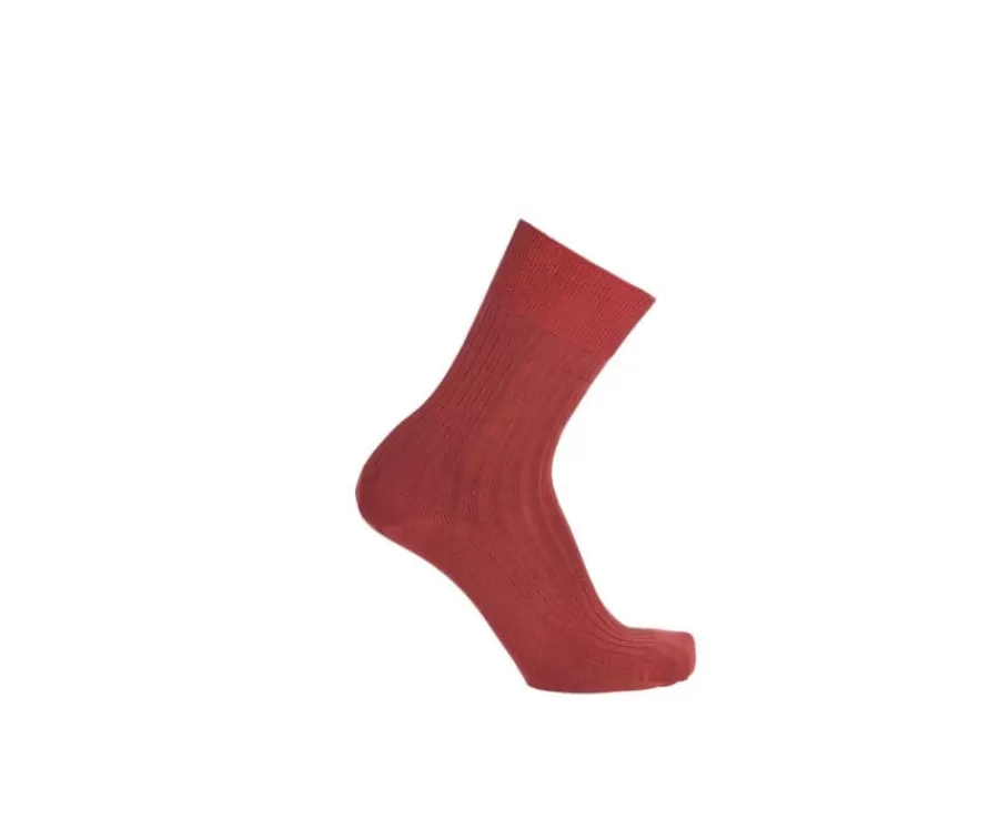 Best Calcetines en canale Hilo de Escocia para hombre Rojo moteado Calcetines