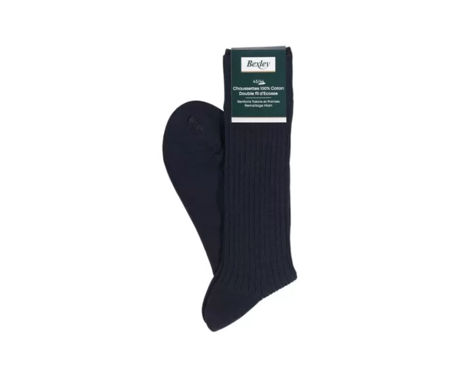 Cheap Calcetines en canale Hilo de Escocia para hombre Verde y Marino Calcetines