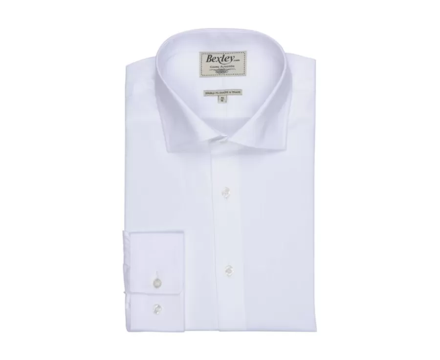 Sale Camisa blanca de sarga de algodón de doble hilo Giorgio Camisas De Boda | Camisas De Vestir