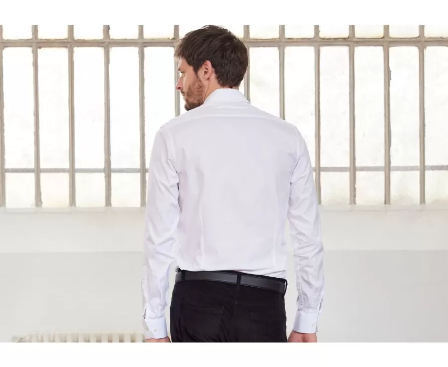 Sale Camisa blanca Oxford lisa de doble hilo Ottavio Camisas De Boda | Camisas De Vestir