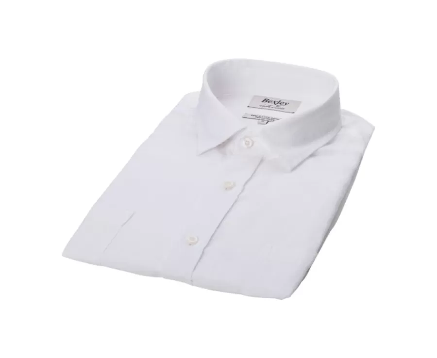 Clearance Camisa Chambray Blanco de algodón y lino  Siphérin Camisas De Boda | Camisas De Vestir