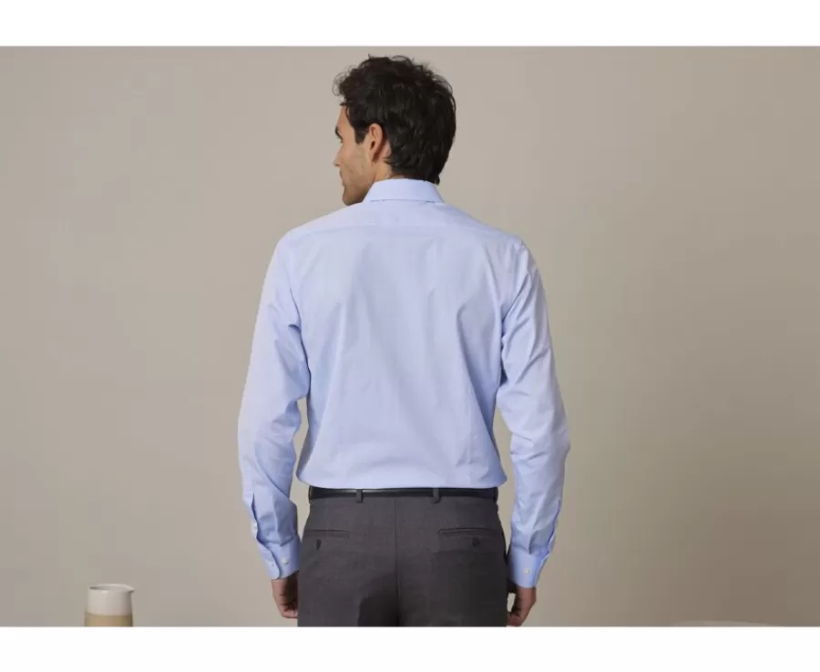 Sale Camisa de algodón Azul - Cuello francés Louis Classic Camisas De Boda | Camisas De Vestir