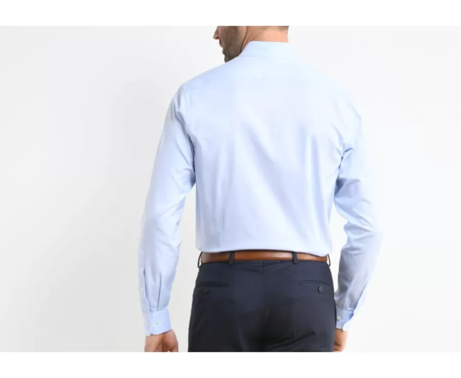 Hot Camisa de algodón Azul pálido - Cuello francés Paterne Classic Camisas De Boda | Camisas De Vestir