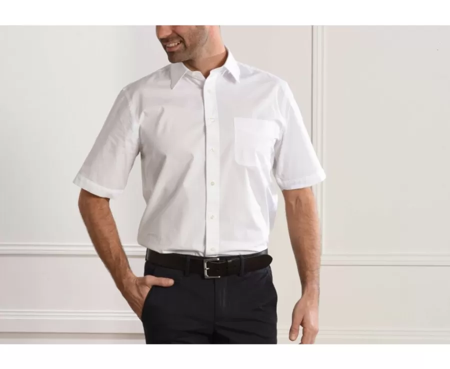 Best Sale Camisa de algodón blanca - Bolsillo en el pecho Albert Mc Camisas De Boda | Camisas Blancas