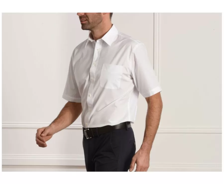 Best Sale Camisa de algodón blanca - Bolsillo en el pecho Albert Mc Camisas De Boda | Camisas Blancas