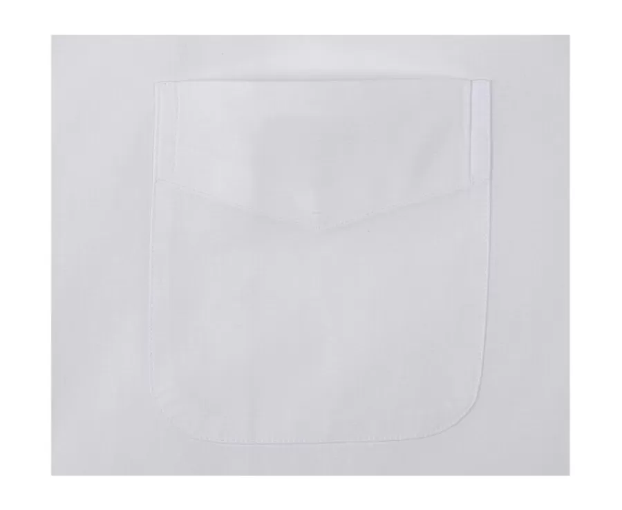 Best Sale Camisa de algodón blanca - Bolsillo en el pecho Albert Mc Camisas De Boda | Camisas Blancas