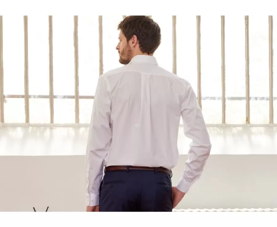 Best Sale Camisa de algodón blanca - Bolsillo en el pecho Alberto Ii Classic Camisas De Boda | Camisas De Vestir