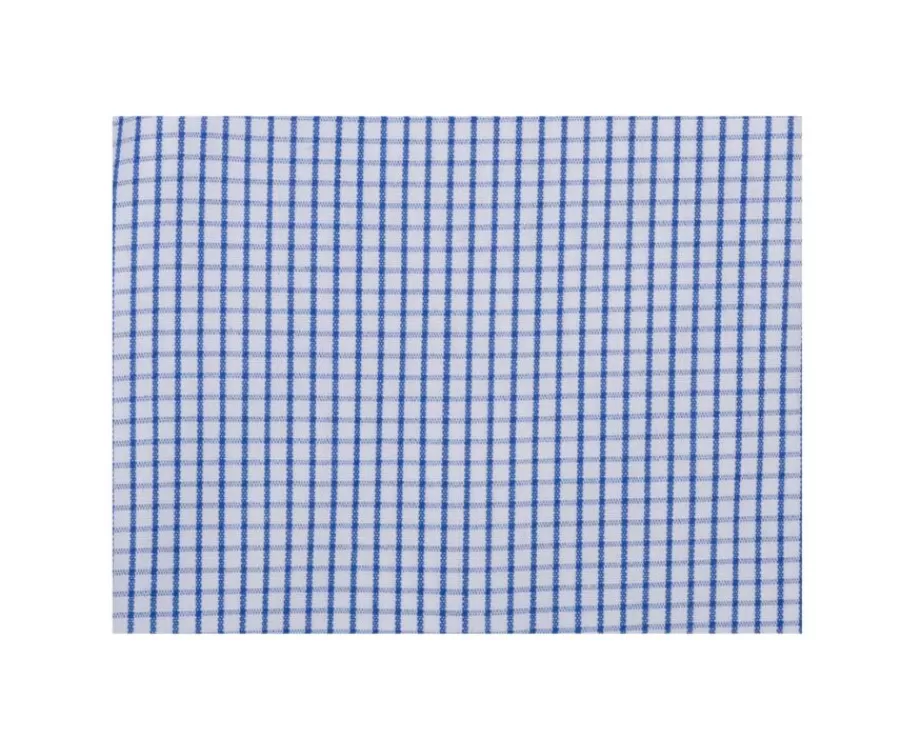 Store Camisa de algodón blanca con pequeños cuadros Azul océano Tim Mc Camisas De Cuadros | Corte Estándar