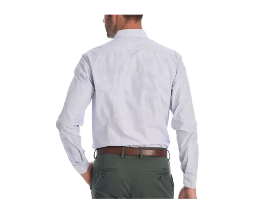 Best Camisa de algodón blanca con rayas azules Clément Camisas De Vestir | Camisas De Rayas