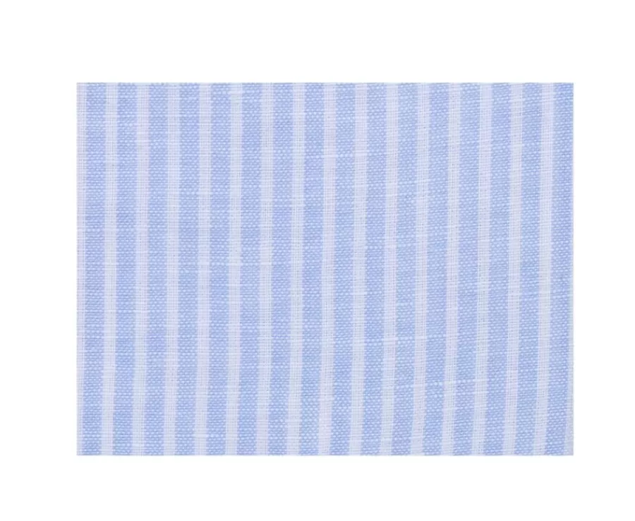 New Camisa de algodón y lino con rayas Celeste y blanco Edibert Camisas De Rayas | Corte Ajustado Recortado