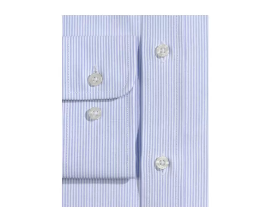 Flash Sale Camisa de finas rayas azules con bolsillo en el pecho Augustin Camisas De Rayas | Corte Estándar