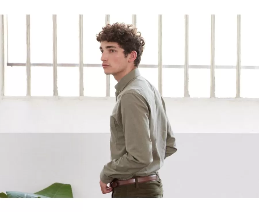 Cheap Camisa de franela Alexander Verde - Bolsillo en el pecho Alexander Camisas De Franela & Terciopelo | Corte Ajustado Recortado