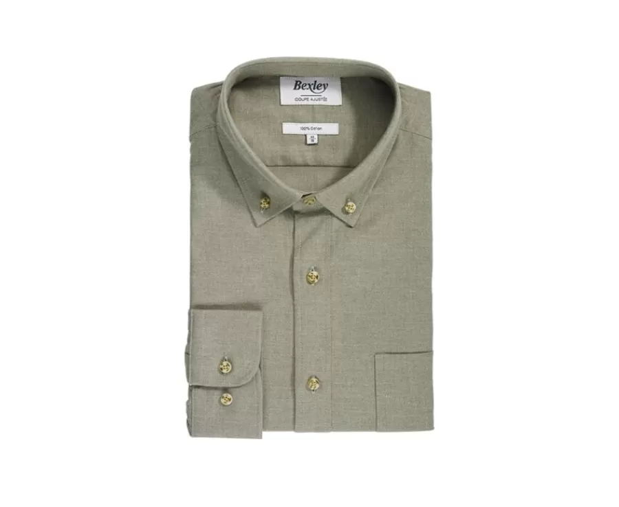 Cheap Camisa de franela Alexander Verde - Bolsillo en el pecho Alexander Camisas De Franela & Terciopelo | Corte Ajustado Recortado