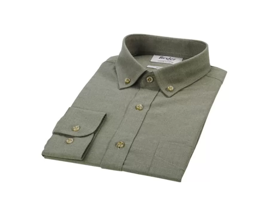 Cheap Camisa de franela Alexander Verde - Bolsillo en el pecho Alexander Camisas De Franela & Terciopelo | Corte Ajustado Recortado