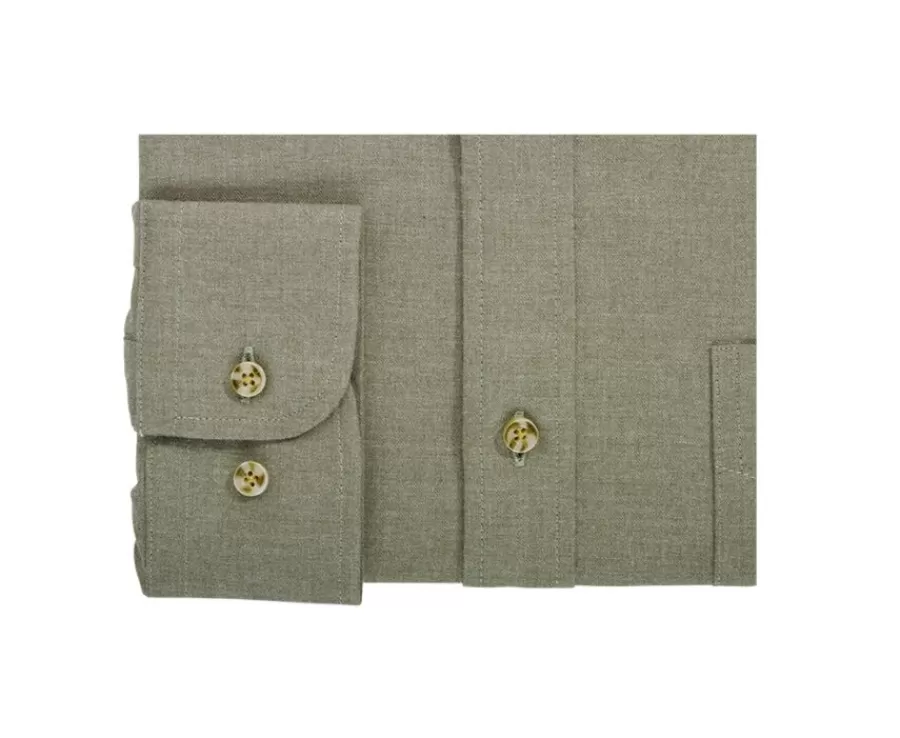 Cheap Camisa de franela Alexander Verde - Bolsillo en el pecho Alexander Camisas De Franela & Terciopelo | Corte Ajustado Recortado