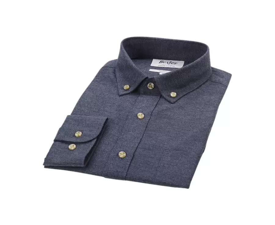 Fashion Camisa de franela Antracita Moteado - Bolsillo en el pecho Alexander Camisas De Franela & Terciopelo | Corte Ajustado Recortado