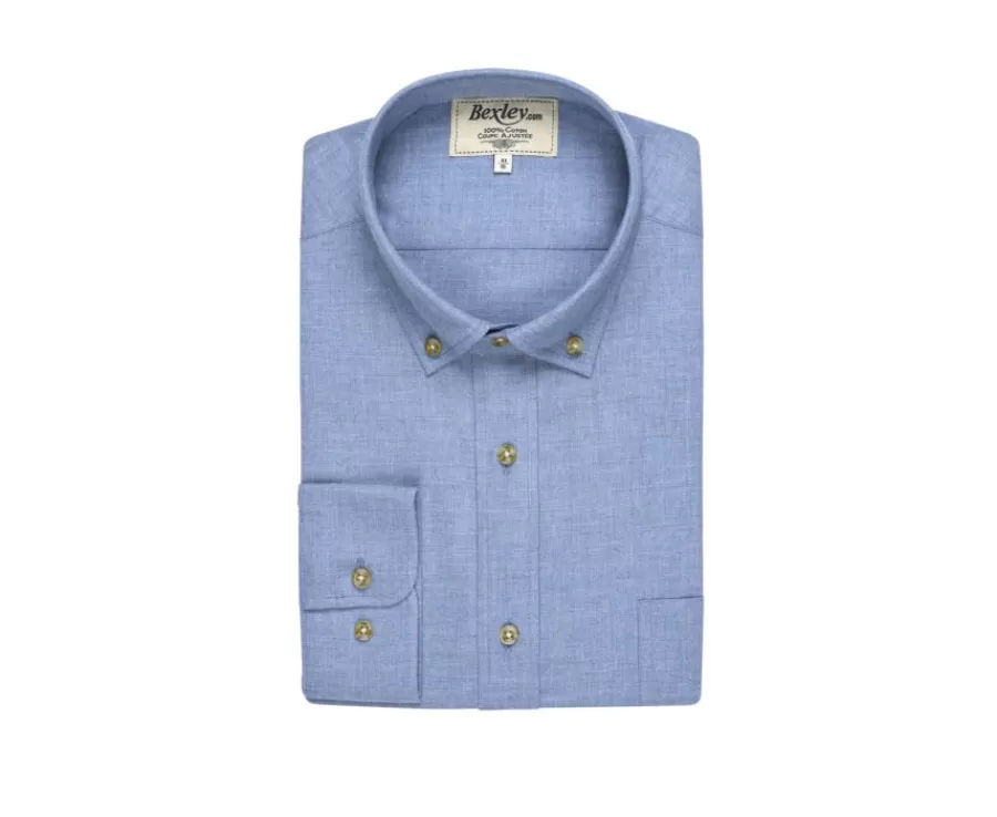 Clearance Camisa de franela azul moteado - Bolsillo en el pecho Alexander Camisas De Franela & Terciopelo | Corte Ajustado Recortado