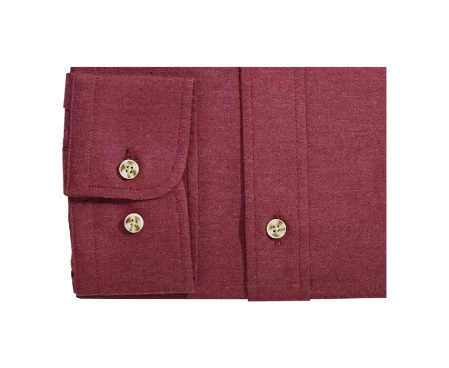 Discount Camisa de franela Burdeos Rojo - Bolsillo en el pecho Alexander Camisas De Franela & Terciopelo | Corte Ajustado Recortado
