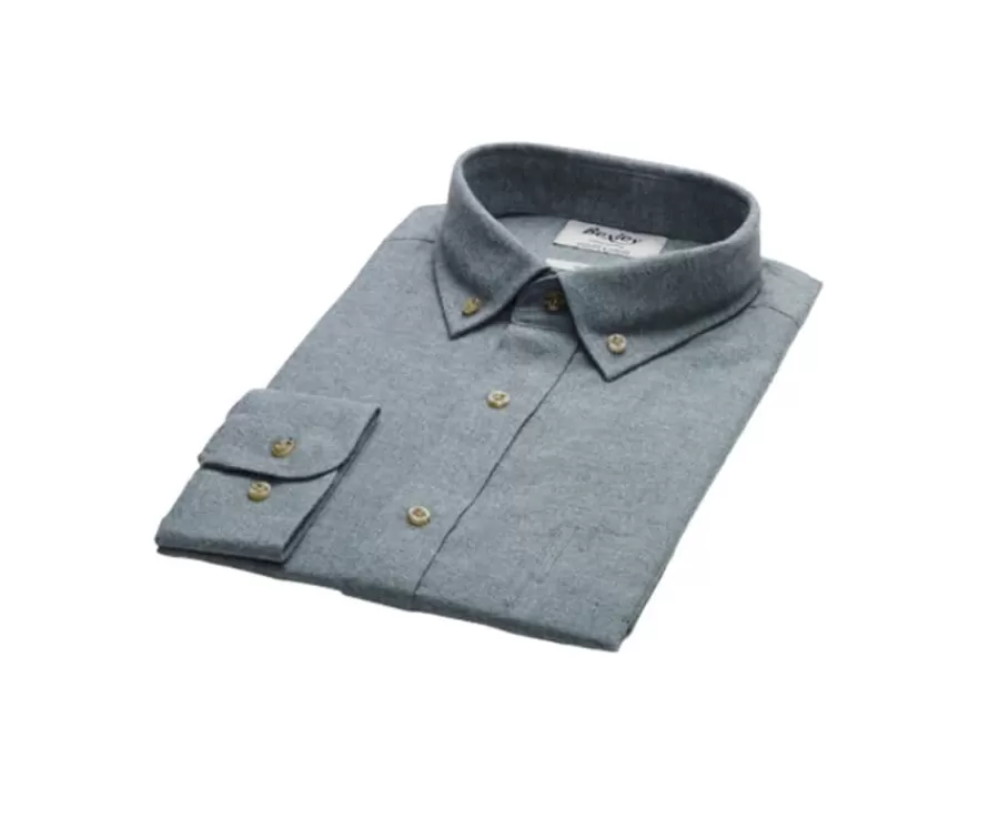 Fashion Camisa de franela Verde Tila - Bolsillo en el pecho Alexander Camisas De Franela & Terciopelo | Corte Ajustado Recortado