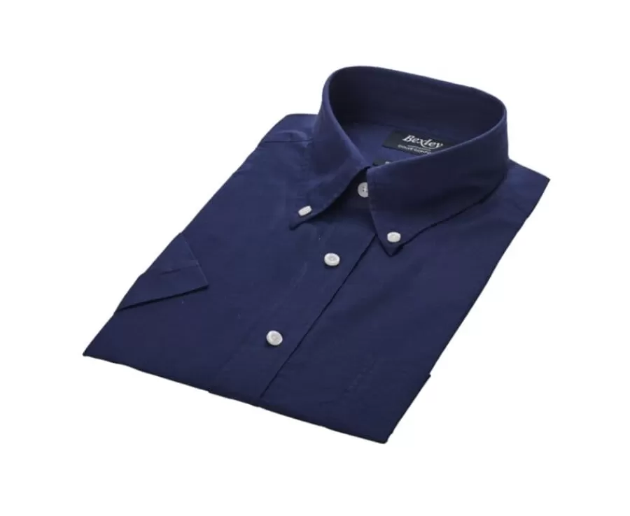 Store Camisa de lino y algodón Marino - Bolsillo en el pecho Colten Mc Camisas De Boda | Corte Estándar