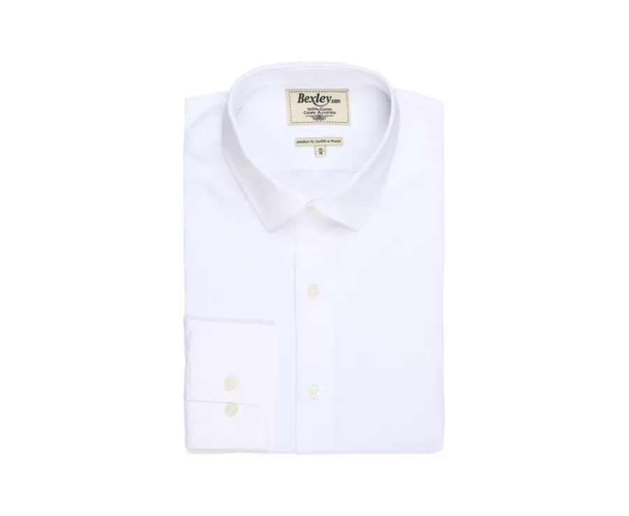 Cheap Camisa de popelina de algodón blanca - Cuello francés Louis Classic Camisas De Boda | Camisas De Vestir