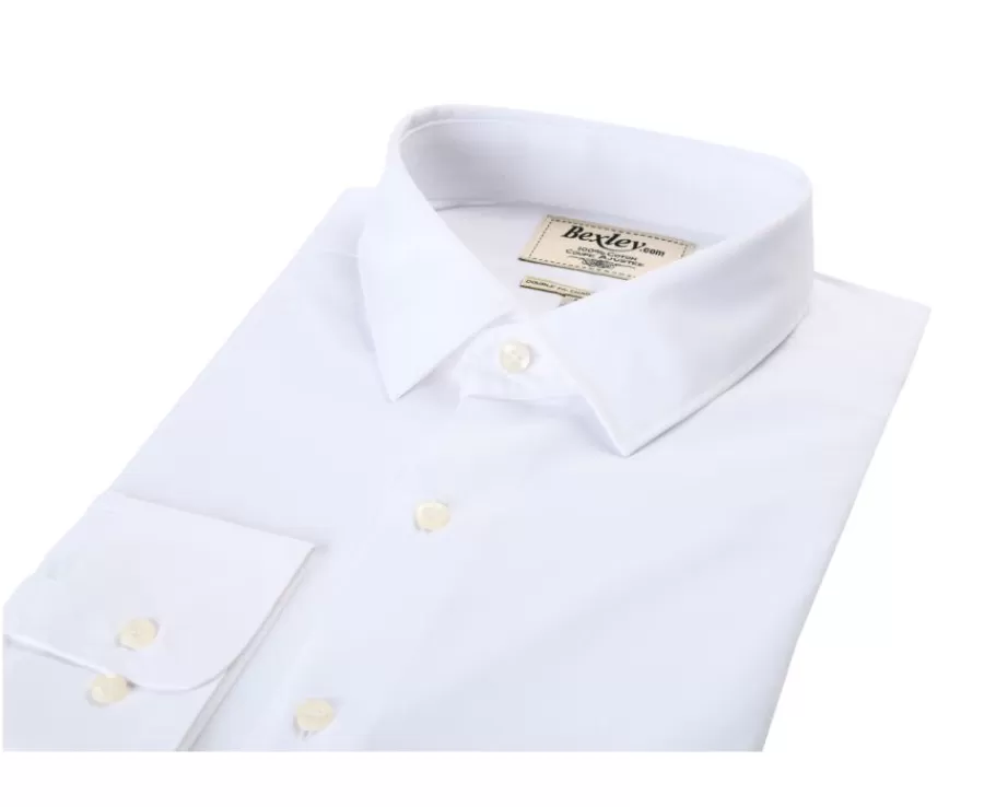 Cheap Camisa de popelina de algodón blanca - Cuello francés Louis Classic Camisas De Boda | Camisas De Vestir