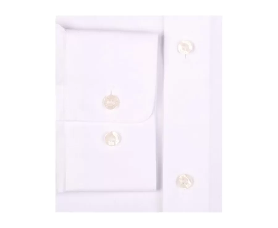 Hot Camisa de popelina de algodón blanca - Cuello italiano Ludovico Classic Camisas De Boda | Camisas De Vestir