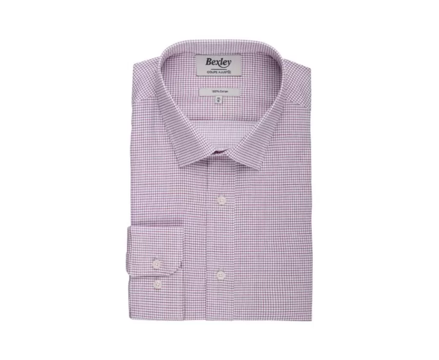 Best Sale Camisa de sarga blanca con cuadro Burdeos Martinien Camisas De Vestir | Camisas De Cuadros