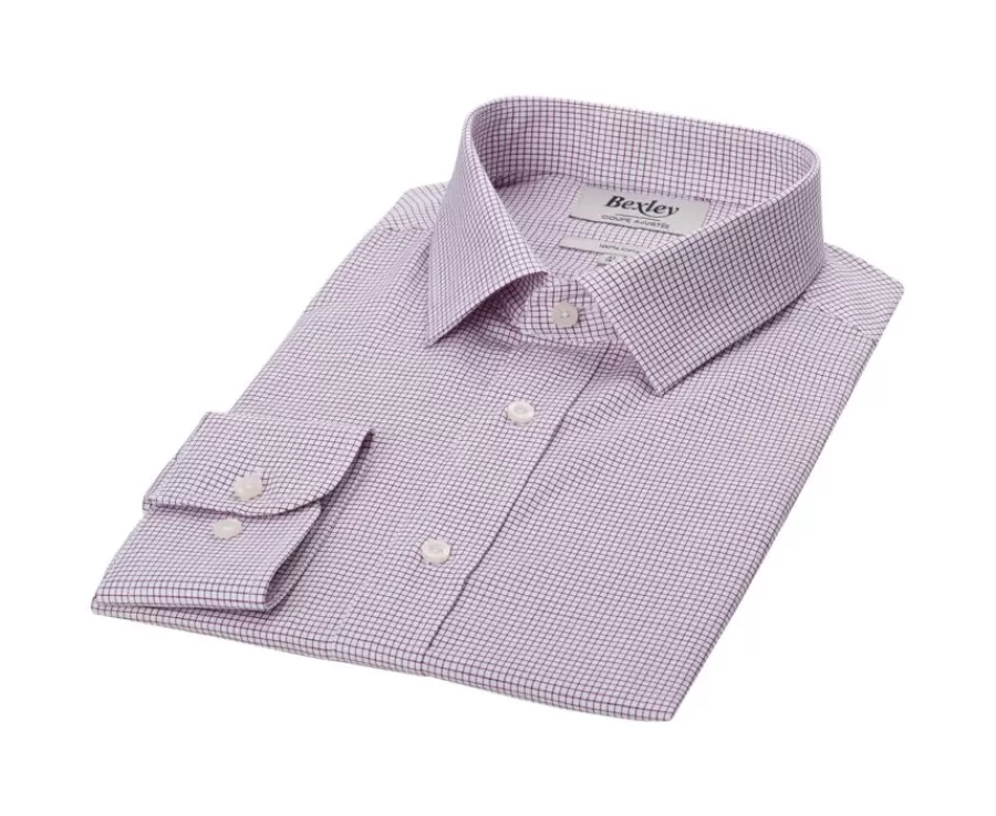 Best Sale Camisa de sarga blanca con cuadro Burdeos Martinien Camisas De Vestir | Camisas De Cuadros