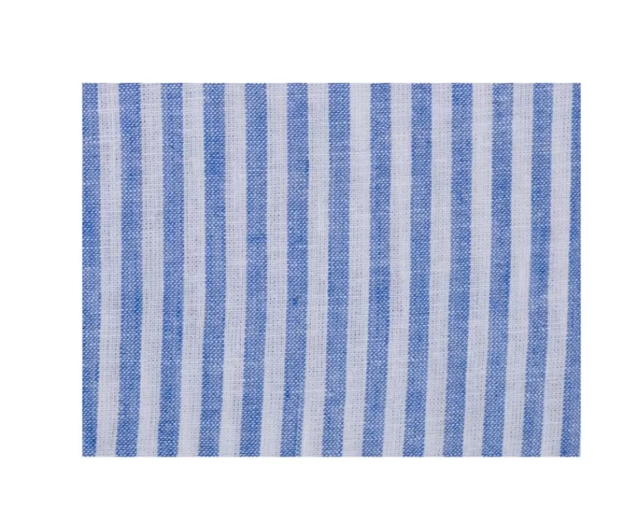 Flash Sale Camisa lisa de lino de algodón Azul océano y Blanco Elibert Camisas De Rayas | Corte Ajustado Recortado