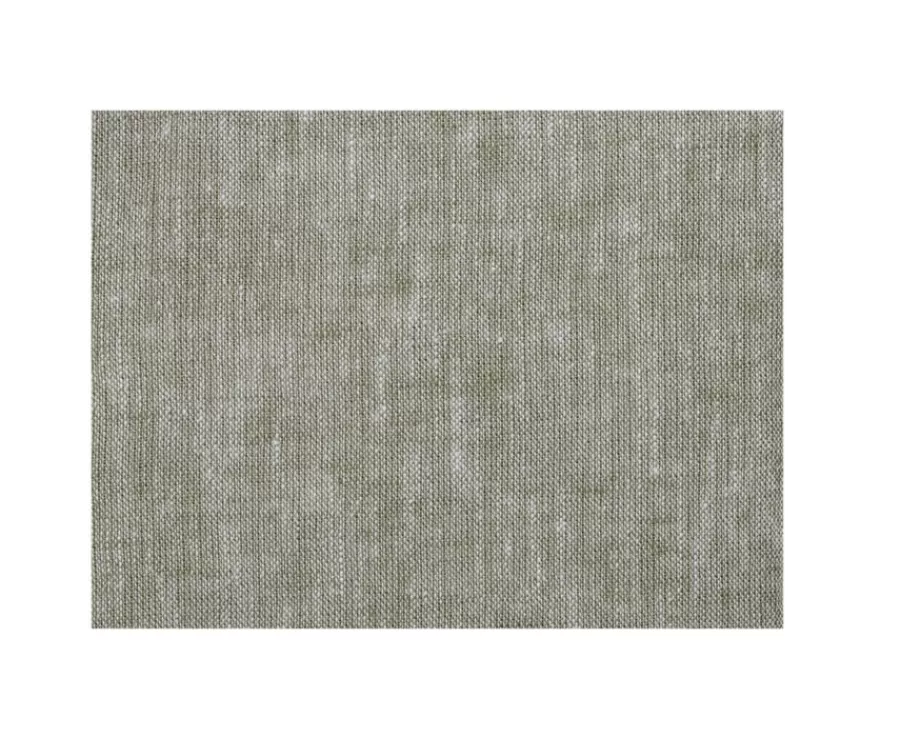 Shop Camisa lisa de lino de algodón Chambray Verde Caqui Elibert Corte Ajustado Recortado | Corte Ajustado