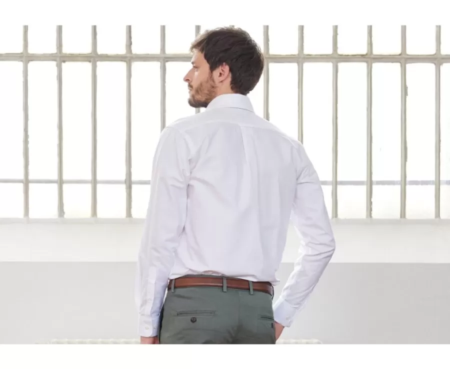 Sale Camisa Oxford blanca con bolsillo - Cuello americano Harold Camisas De Boda | Camisas De Vestir