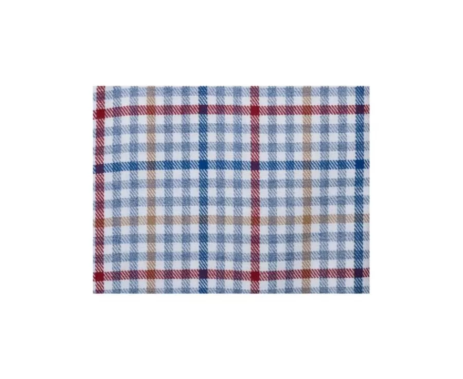 Discount Camisa Oxford de algodón Azul claro, rojo y camel - Cuello americano Shanton Camisas De Cuadros | Camisas De Franela & Terciopelo
