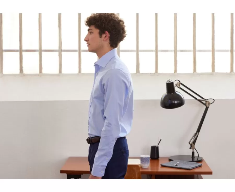 Shop Camisa Oxford lisa de doble hilo Azul cielo Ottavio Camisas De Boda | Camisas De Vestir