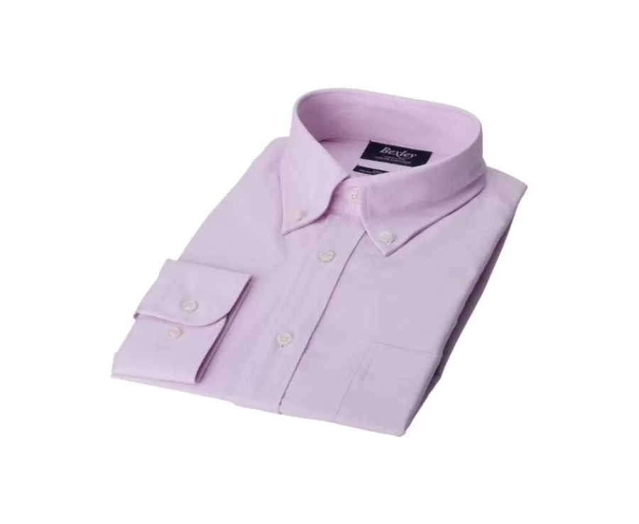 Clearance Camisa Oxford Rosa Claro con bolsillo - Cuello americano Harold Corte Estándar | Camisas De Boda