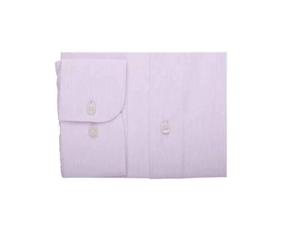 Sale Camisa Rosa y Blanca de algodón - Cuello francés Guilhem Classic Camisas De Vestir | Camisas De Rayas