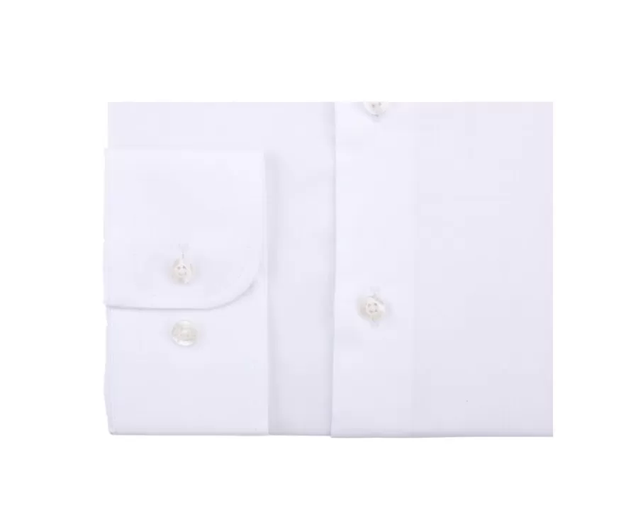 Sale Camisa slim blanca de popelina de algodón Louis Classic Slim Camisas De Boda | Camisas De Vestir
