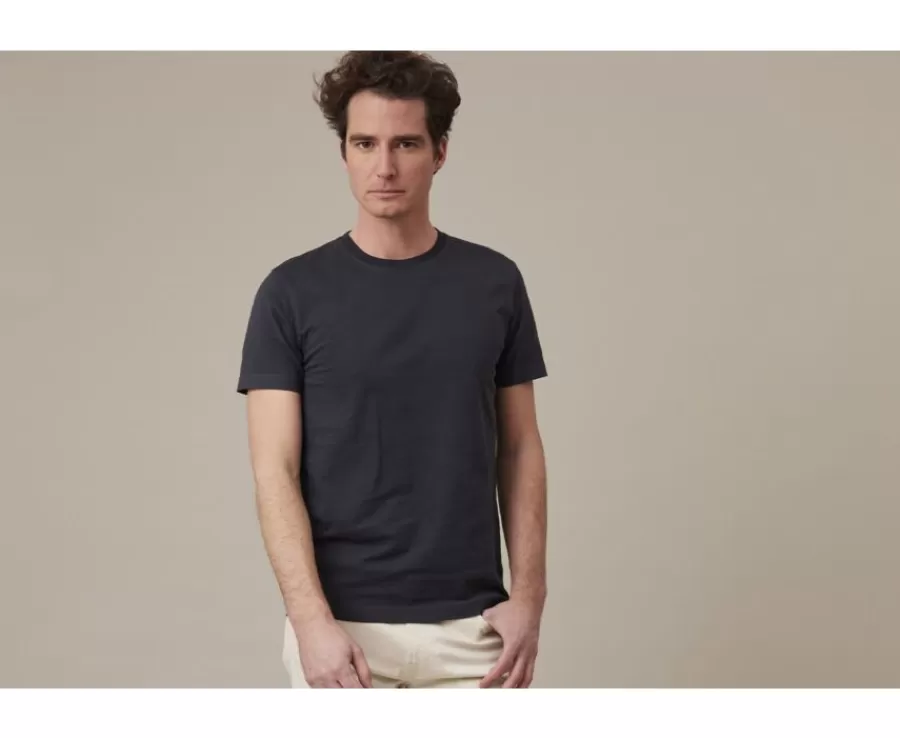 Clearance Camiseta de algodón orgánico lisa Gris Antracita Edgar Iii Camisetas