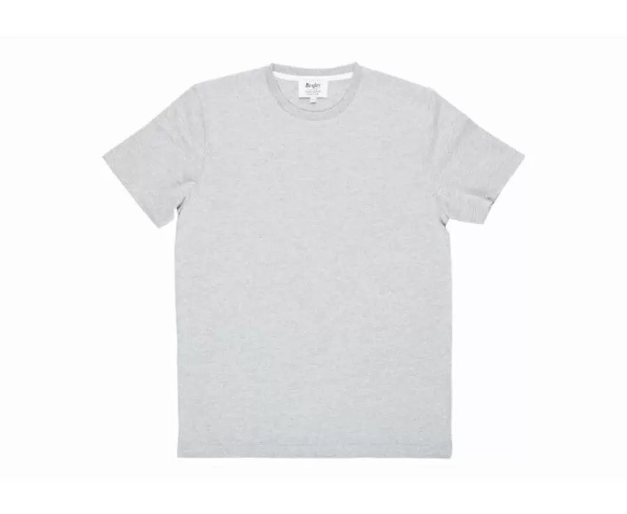 Fashion Camiseta de algodón orgánico lisa Gris moteado claro Edgar Iii Camisetas