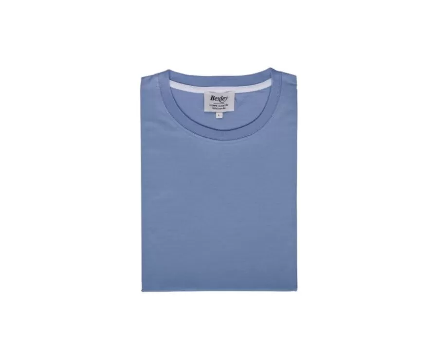 Sale Camiseta lisa de algodón orgánico Azul Vaquero Claro Edgar Iii Camisetas