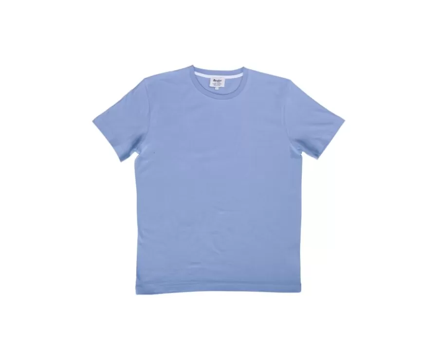 Sale Camiseta lisa de algodón orgánico Azul Vaquero Claro Edgar Iii Camisetas